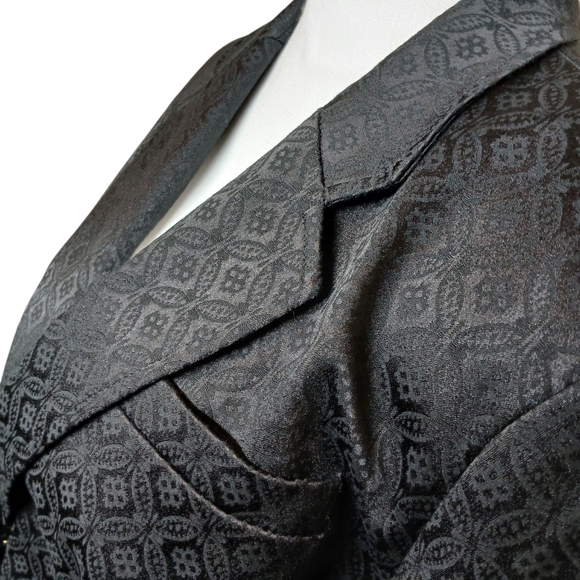 Banana Republic Black Jacquard Blazer Size 14 - Picture 4 of 10